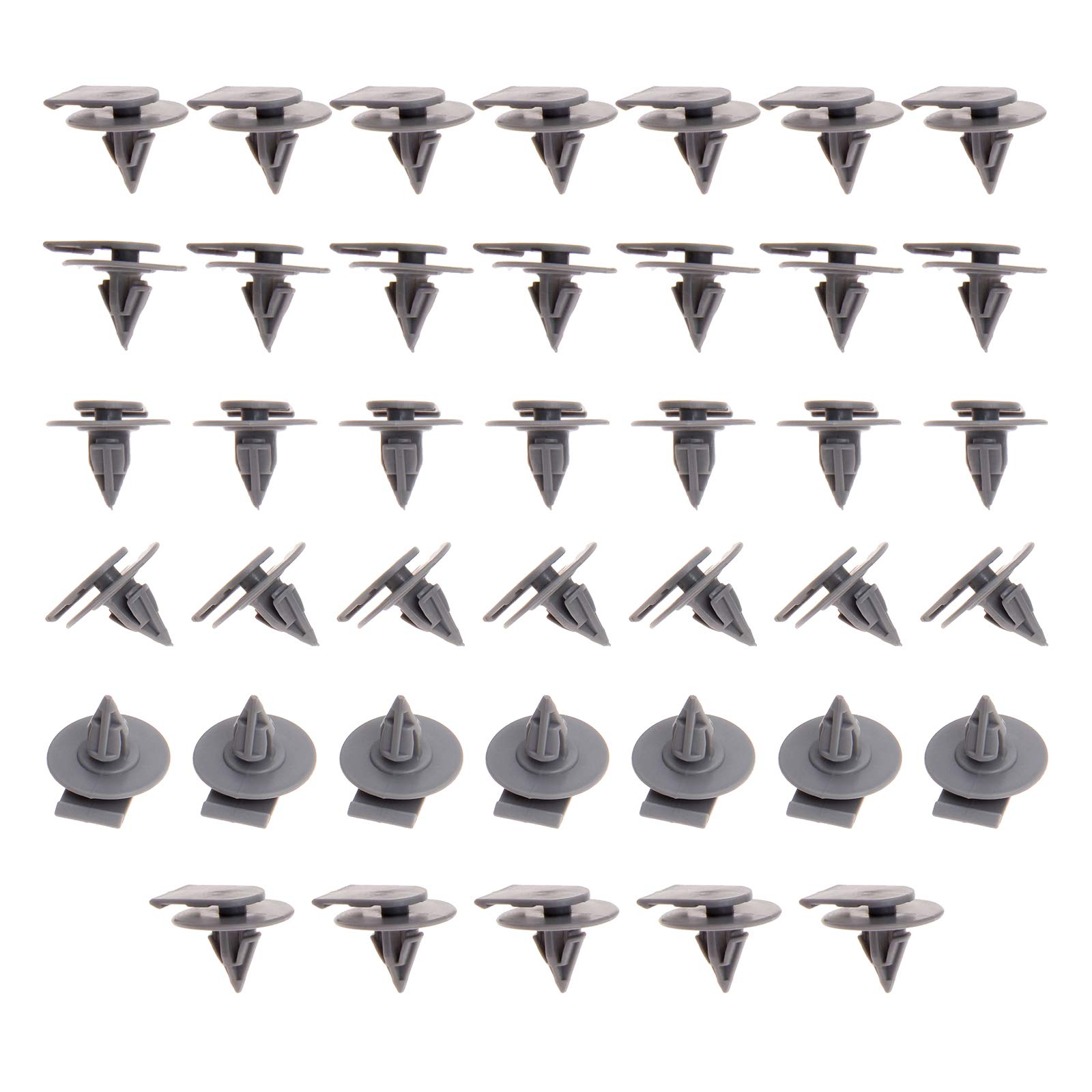 40Pcs Car Trim Clips Plastic Panel Clips Car Retainer Clips Compatible with Mini One S Cooper R50 R52 R53 R55 R56 Grey Plastic Exterior