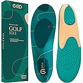 Golf Shoe Insoles for Men - GED Sports Insoles for Arch Support and Athletics - Lightweight, Elastic, Trim to Fit, Increase Stability, Balance, Precision Swings, Reduced Foot Fatigue (US 9-13.5)