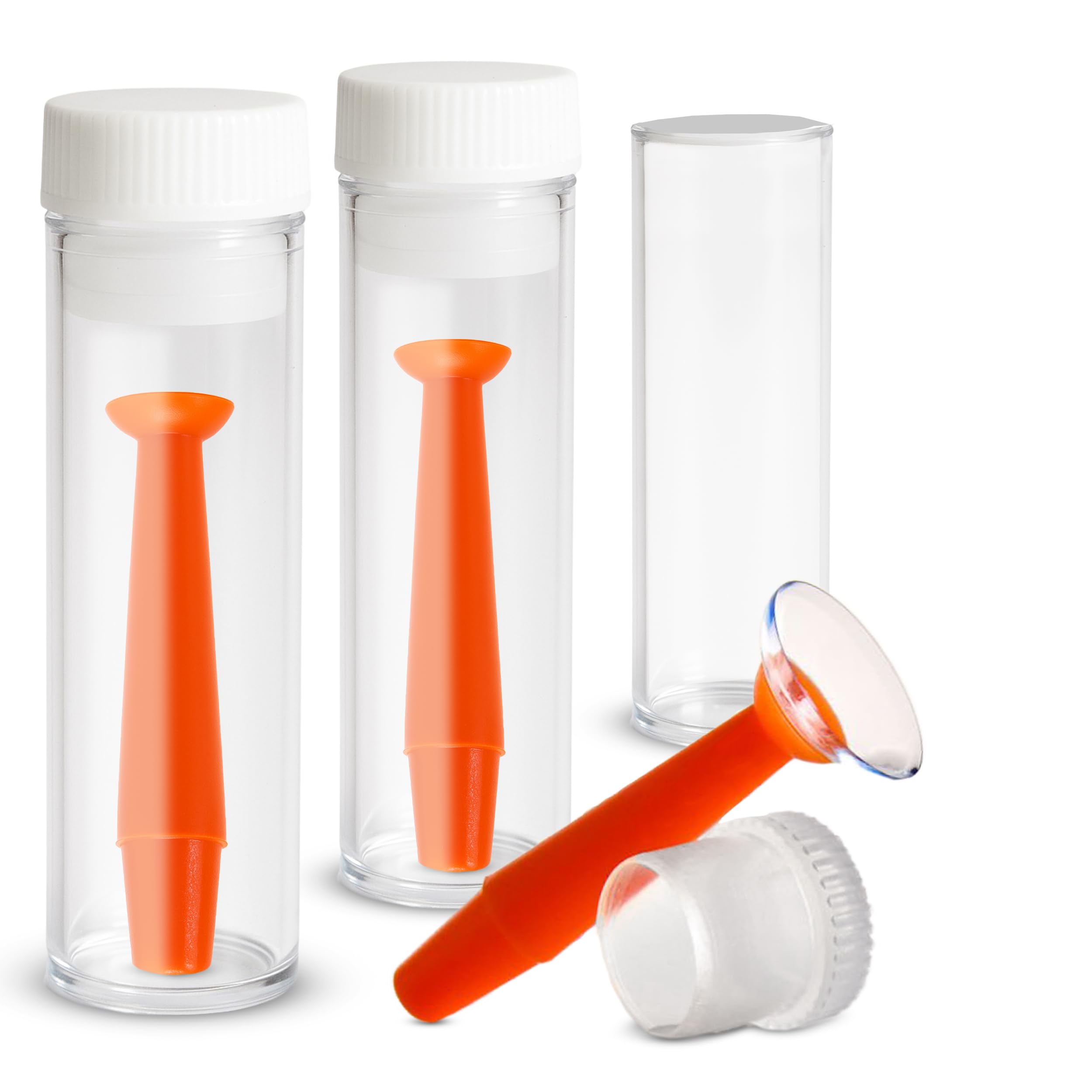 SPORTS WORLD VISION Suction Holder Inserter/Remover | Hard Contact Lens Only and Prosthetic Eyes (Orange, 3 Pcs)