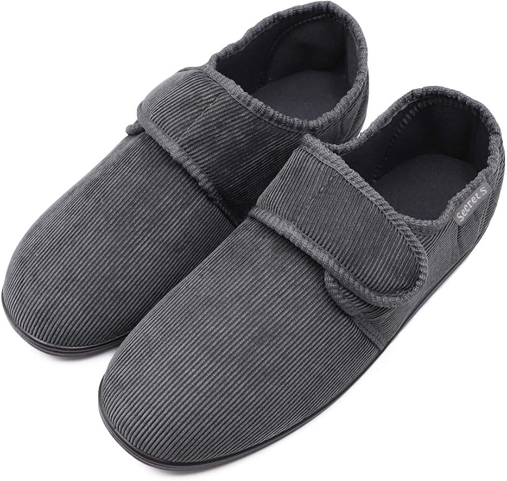 mens corduroy slippers wide width
