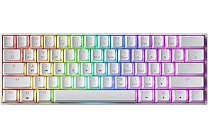 GK61 Mechanical Gaming Keyboard - 61 Keys Multi Color RGB Illuminated LED Backlit Wired Programmable for PC/Mac Gamer (Gatero