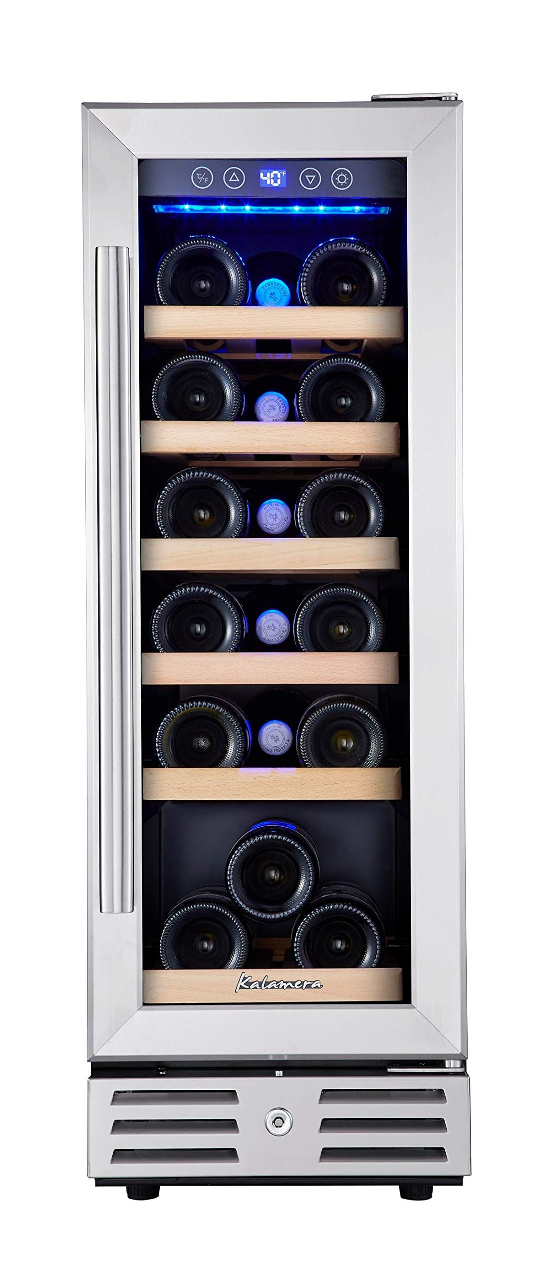 Kalamera 15'' Wine Cooler 28 Bottle Builtin or Freestanding with