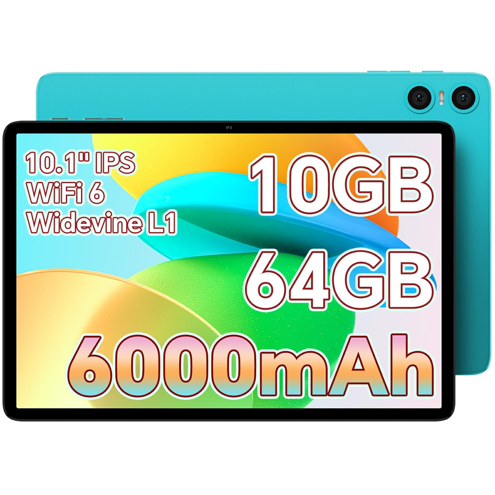 Android タブレット 10インチ新登場、TECLAST P30 タブレット 10インチ Wi-Fi モデル、10GB+64GB+1TB TF拡張、1.8GHz 8コアCPU、WiFi 6モデル 2.4G/5G WiFi、BT5.4+Widevine L1+GMS+6000mAh+Type-C+1280*800 IPS画面+OTG+顔認識+無線投影、フルメタルボディ（ACアダプタ未付属）商品画像