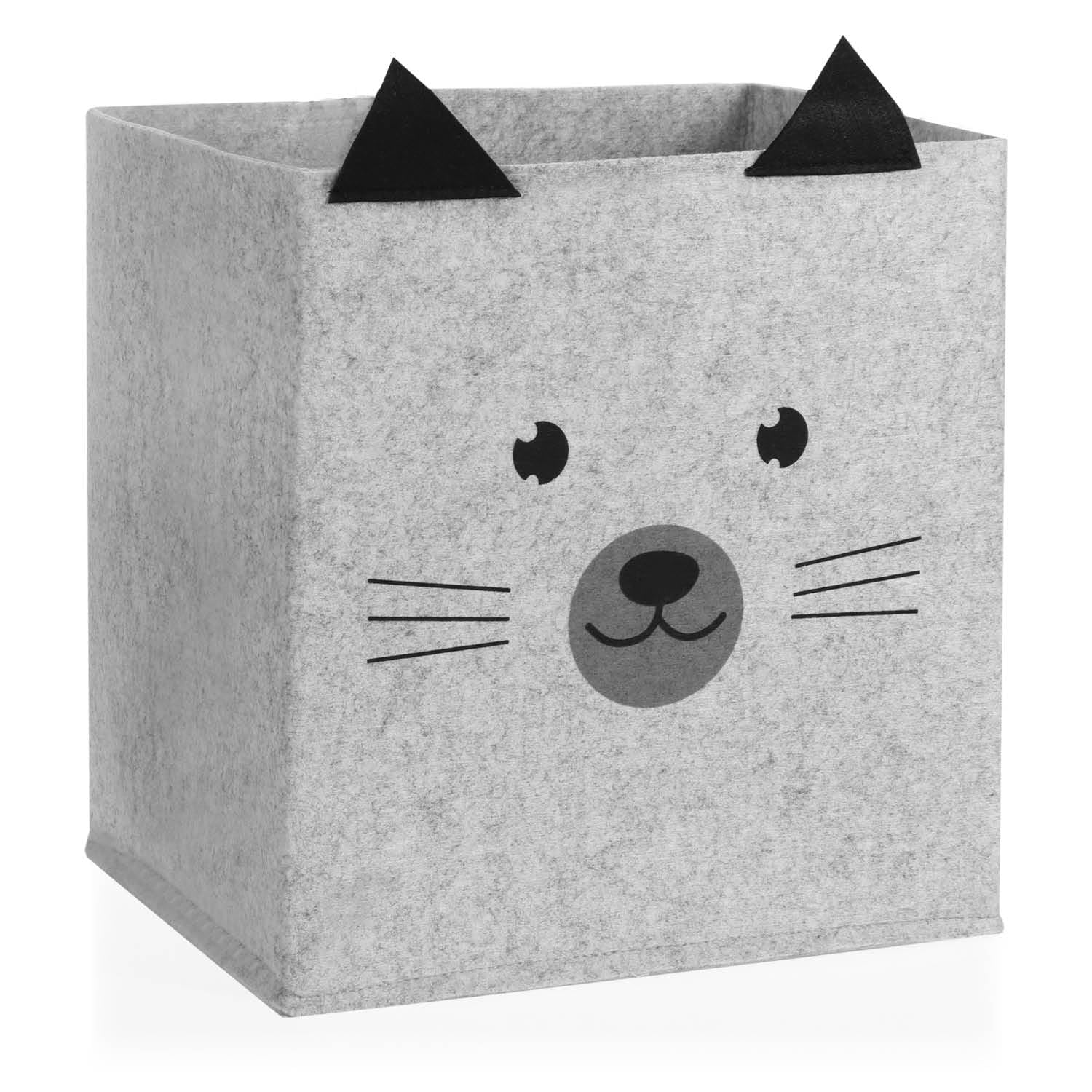 com-four® storage box - basket for baby products, books or toys - storage box without lid - children's room basket with animal face (1 piece - dog)