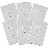 6-Pack Safety Innovations Self-Closing Outlet Covers (For Center Screw Outlets Only) - Measures 3"Wide x 4.75"High-An Alterna