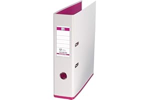 Elba A4+ MyColour Lever Arch File, 80 mm Spine, White/Pink (1 Folder)