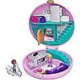 Polly Pocket Pocket World Donut Pajama Party Compact with Donut Shape, Polly’s Living Room World, Surprise Reveals, Micro Pol