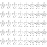 DICOSMETIC 40Pcs Turtle Pendant Stainless Steel Hollow Animal Pendants Small Sea Turtle Charms Pressed Frame Charms Jewelry Findings Accessories for DIY Crafts, Hole: 1.5mm