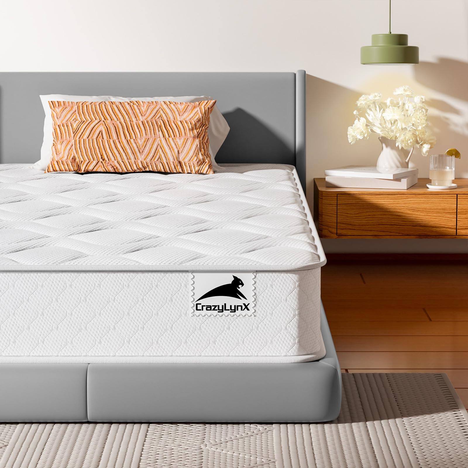 CRAZYLYNX 3FT Single Mattress 9-Zone Inner Spring Single Bed Mattress with Foam and 3D Breathable Fabric - Orthopaedic - Thickness: 7.5 Inch