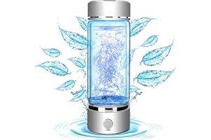 Abaokai Upgraded Hydrogen Water Bottle with PEM SPE Technology, Portable Rechargeable Hydrogen Water Ionizer Machine, Hydrogen Water Generator for Home Travel, Gift for Men Women (Silver)
