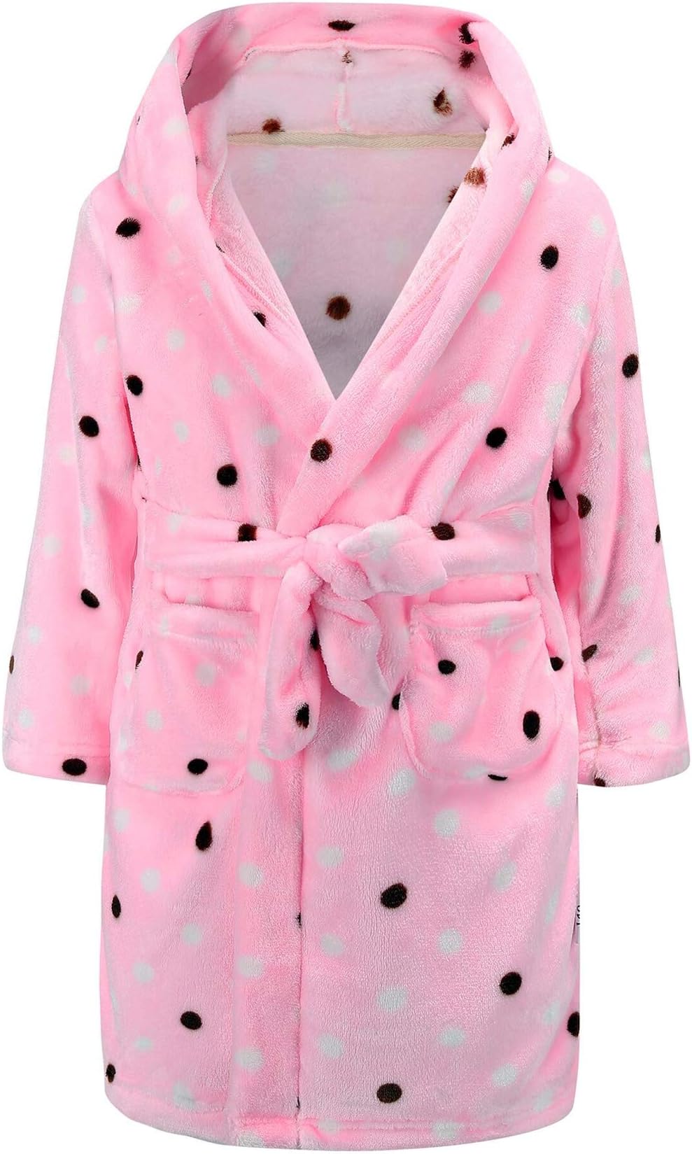 BAOPTEIL Boys/Girls Bathrobes Toddler Kids Hooded Robes Plush Soft Coral Fleece Pajamas,Flannel Sleepwear for Girls Boys