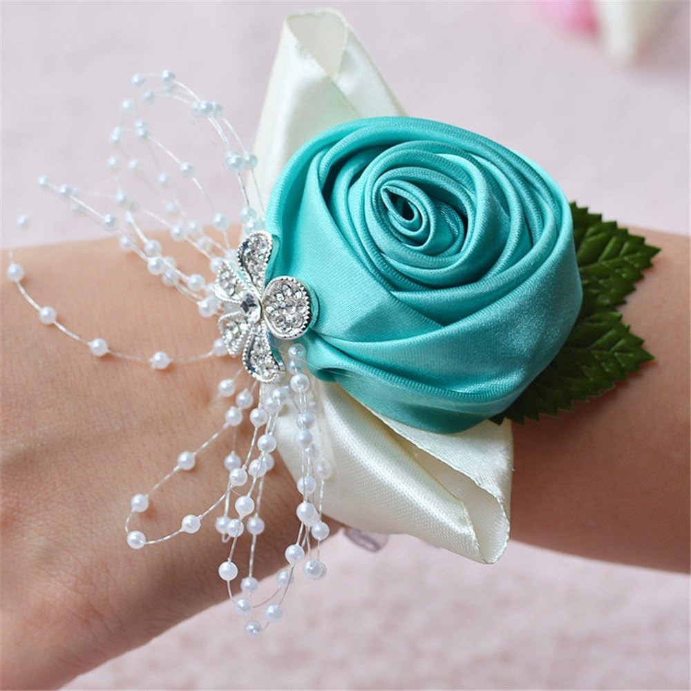 MOJUN Bridal Bridesmaid Wedding Wrist Corsage Hand Flower