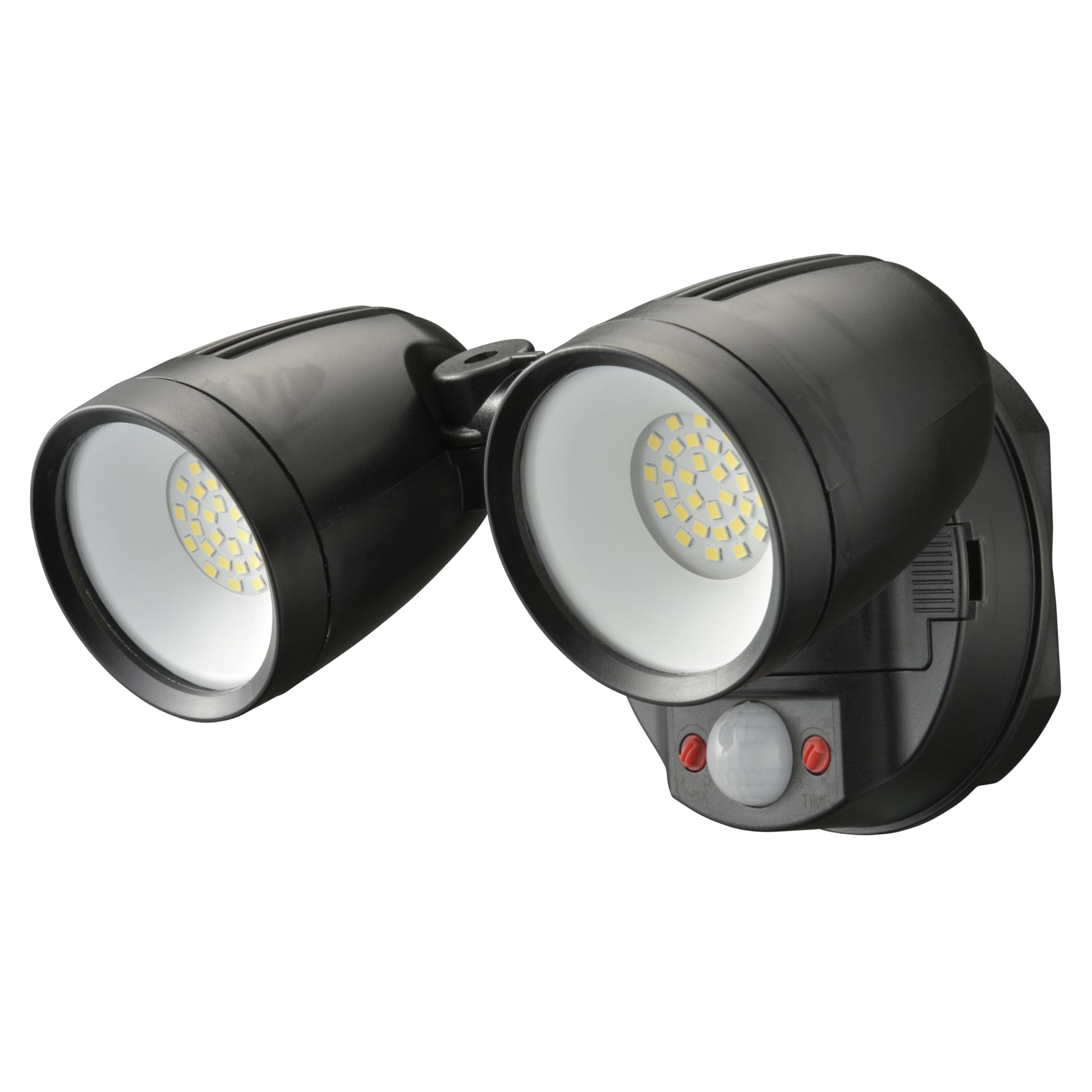 オーム電機monban センサーライト 防犯センサーライト 2灯リチウム充電池式 2000ルーメン 昼光色 人感センサー 高速フラッシュで威嚇 屋外用 セキュリティーライト LS-B200Y2 07-8812 OHM商品画像