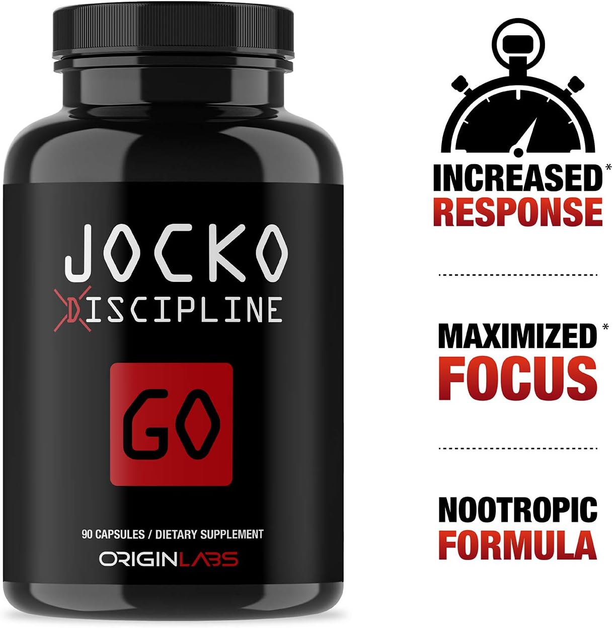 Jocko Discipline GO Concentrated Nootropic Brain Support - Preworkout Energy & Focus Booster - 30 Day Boost: Health & Personal Care