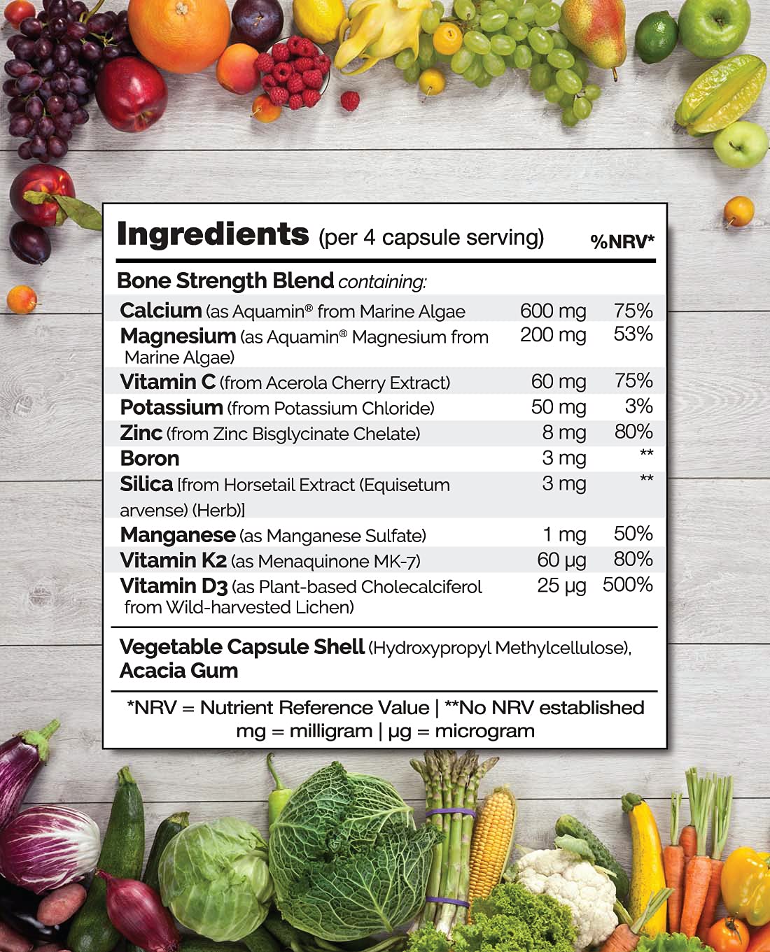 NATURELO Calcium Supplement - with Vitamin C, Vitamin D3, K2, and Calcium Magnesium Zinc for Bone Strength with Calcium 600mg - Plant-Based, 120 Vegetarian Capsules, Non-GMO, Soy & Gluten-Free