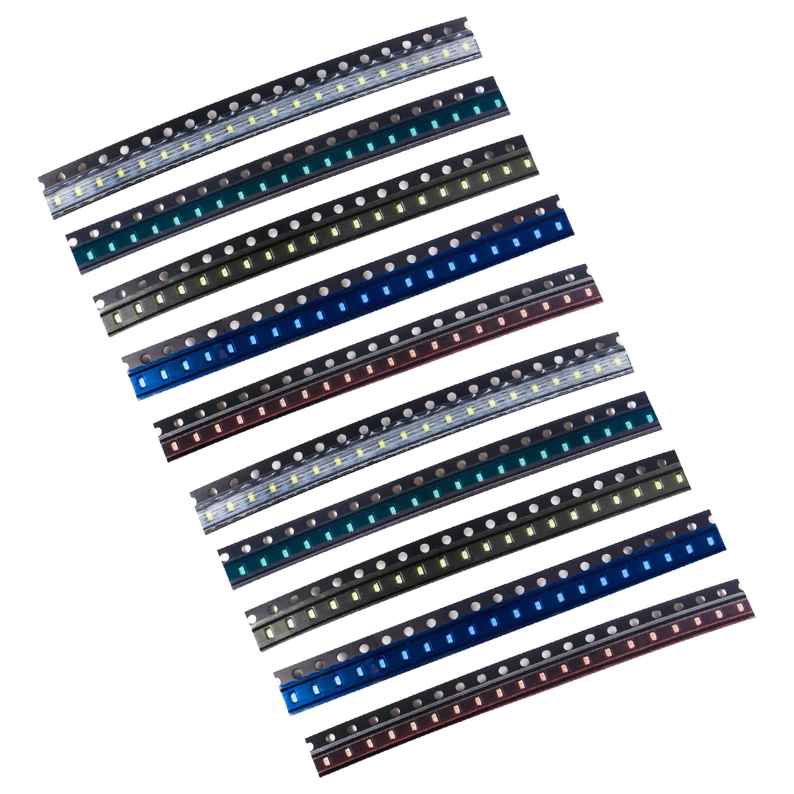 Photo 1 of (5 Colors x 40 pcs = 200 pcs) 0603 SMD LED Diode Lights Assorted Kit (Mini Chip 1.6mm x 0.8mm for PCB DC 20mA) Super Bright Lighting Bulb Lamps Electronics Components Light Emitting Diodes Chips