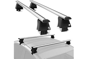 ERKUL Universal Roof Rack Cross Bars for Naked Roofs - 47" Adjustable Window Frame Crossbars for Cars without Rails | Bare Roof Rack System Compatible with Most Sedan & SUV Models | Silver