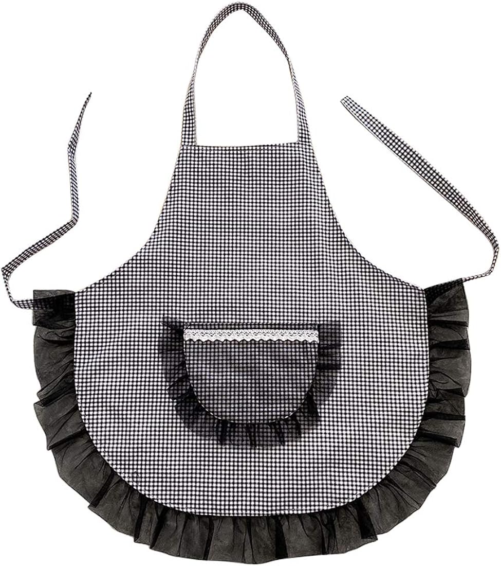 Magwen Ladies aprons with lace pockets, lace maid aprons