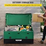 VEVOR 230 Gallon Outdoor Storage Box Deck Garden Poolside Waterproof Green Black view 3