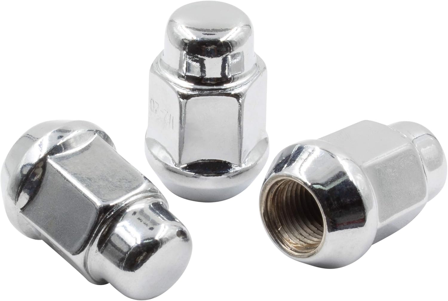 Wheel Accessories Parts 20 Dual Coating Chrome 12x1.5 Closed End Bulge Acorn Lug Nuts - Cone Seat - 19mm Hex Wheel Lug Nut: Automotive