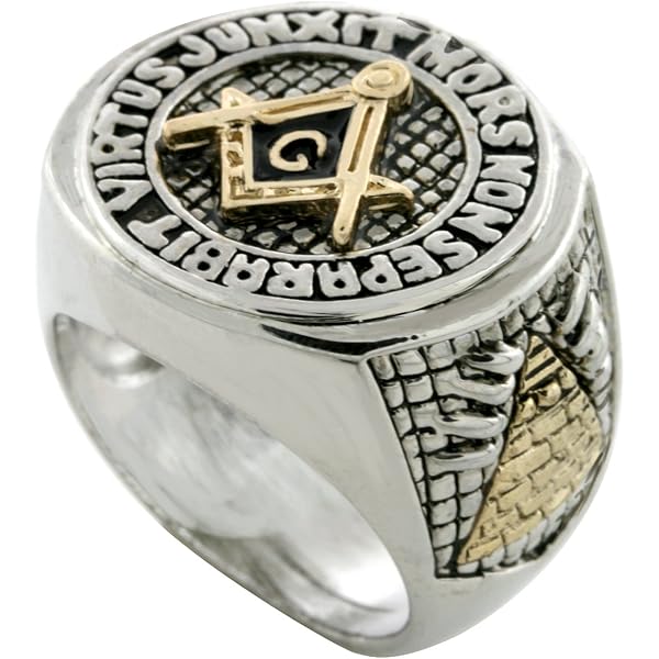Silver/Gold Tone Mason Masonic Virtus Junxit Mors Non Separabit