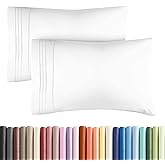 Queen Pillow Cases Set of 2 - Ultra Soft Hotel Quality Pillowcase Covers - Comfy, Cozy & Wrinkle Free - Shrinkage, Stain and Fade Resistant - Machine Washable Pillow Protectors - 2 Piece Set - White