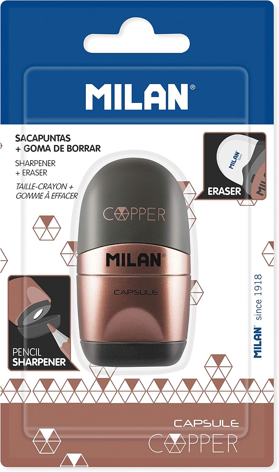 Milan Blister afilaborra Capsule Copper negra NUEVO, White
