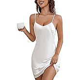 Marvmys Women's Satin Nightgown Sexy Lingerie Silk Slip Dress V Neck Chemise Mini Nighty