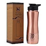 Pure Copper Water Bottle with Sipper, 900 Ml