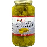 Uncle Giuseppe&rsquo;s Imported Pepperoncini, 32 fl oz &ndash; Tangy Mild Golden Italian Peppers in Brine &ndash; Ready-to-Use for Salads, Sandwiches, Antipasto &amp; Entertaining