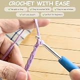 Renyiz Chunky Yarn Cotton Nylon Crochet Kit 50g 10 Balls Gray with Accessories view 3