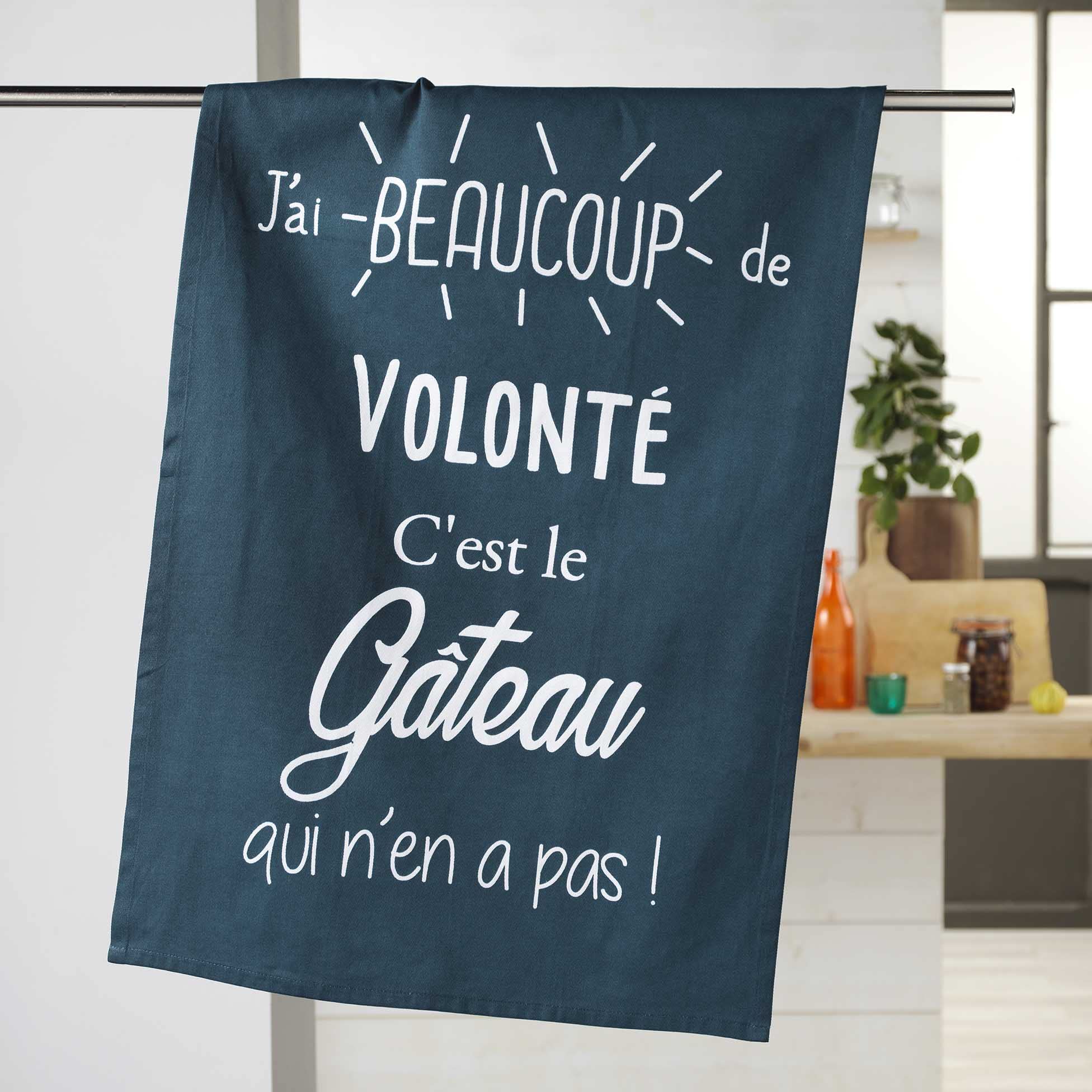 Douceur d'Intérieur, Tea Towel (50 x 70 cm) Gourmandise Marine, Printed Cotton