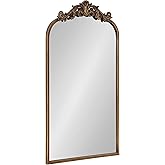 Kate and Laurel Arendahl Traditional Arch Mirror, 19" x 30.75", Gold, Baroque Inspired Wall Decor