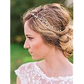 Catery Bridal Headbands Pearl Hair Vine Wedding Headpiece Bride Head Band Accessories for Women and Girls (Sliver)