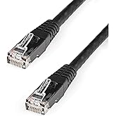 StarTech.com C6PATCH2BK Black Molded RJ45 UTP Gigabit Cat6 Patch Cable, 2-Feet