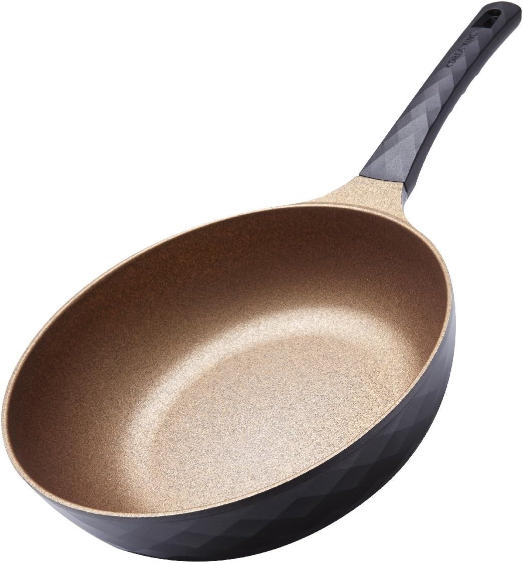 Korea King Diamond Series Marble Nano and Titanium Coating Bread Cooking Without Oil Width 28 cm. + free Flipper Used in Frying by Korea King