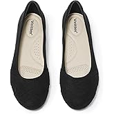 Veittes Women's Wide Width Flat Shoes, Comfortable Casual Round Toe Classy Design Ballet Flats.