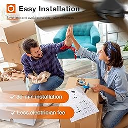 addlon Ceiling Fans with Lights, 42 inch Black
