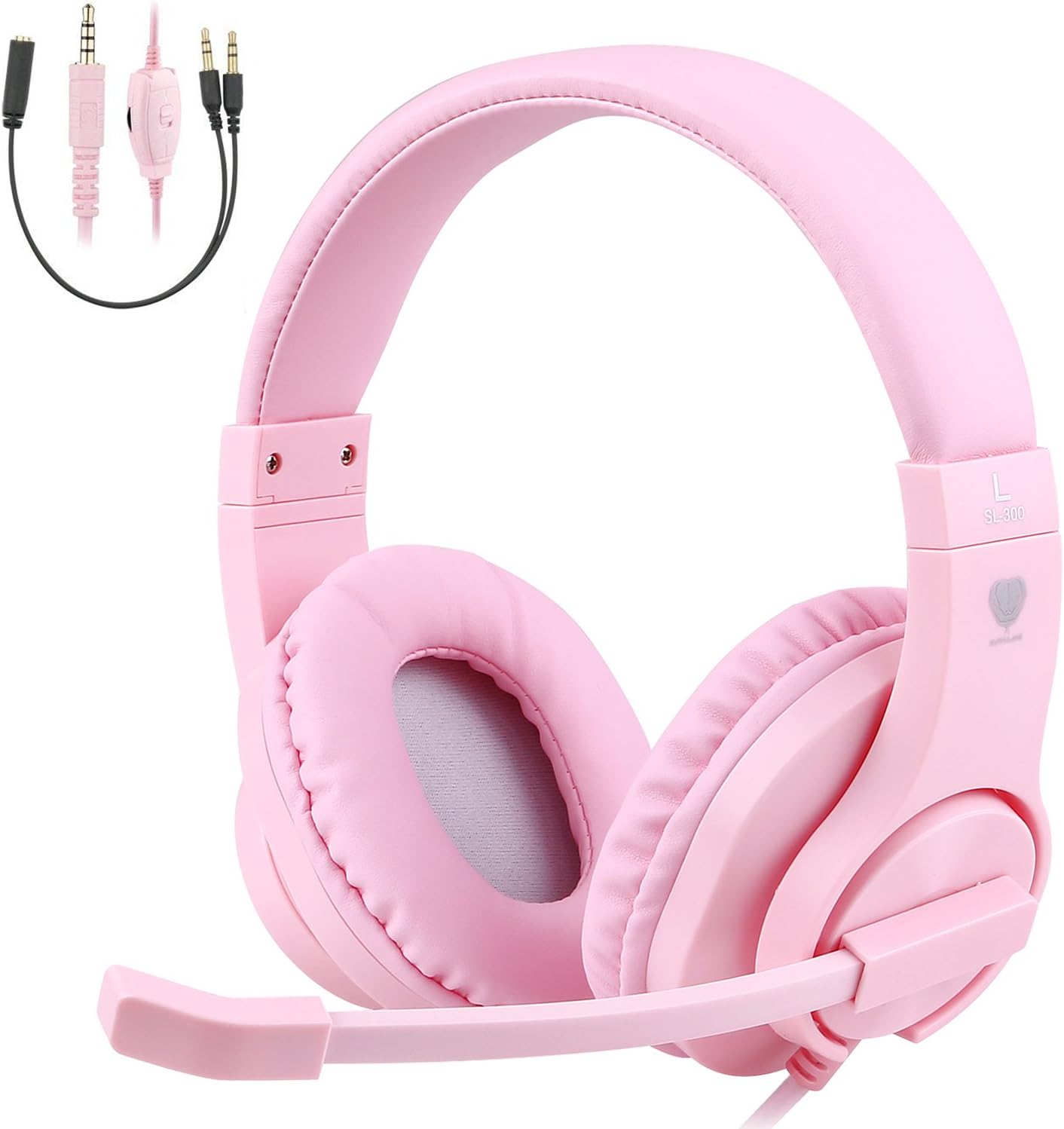 Samoleus Kids Headset, 40mm Wired Gaming Headphone with Mic and Volume Control for Xbox One PS4 PC