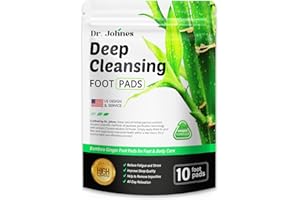 Dr. Johnes Deep Cleansing Foot Pads, Foot Paches, Bamboo Foot Patches, Ginger Foot Pads for Better Sleep 10 PCS
