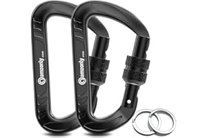 Amzonly 3inch Auto Locking Carabiner Clips Heavy Duty, 12KN /2697lbs Lightweight keychain carabiners, Sturdy Twist Lock Carib