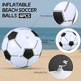 BLMHTWO 4 Pack Inflatable Footballs 14.1 Inch Kids Beach Ball PVC Leakproof view 3