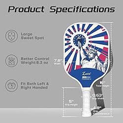 LUZZ Pickleball Paddles, T700 Carbon Fiber