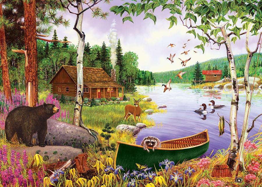 Cobble Hill - 35 Piece Jigsaw Puzzle - Bear Lake - Perfect For Both Older & Younger Puzzlers - Ideal For Travel - Delightful Gift Idea
