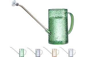 TENNEDRIV GREEN Small Watering Can for Indoor Plants - 34oz Leakproof Lightweight Pot with Long Spout & Bonus Shower Head, Indoor Watering Can for House Plants in Sage Green