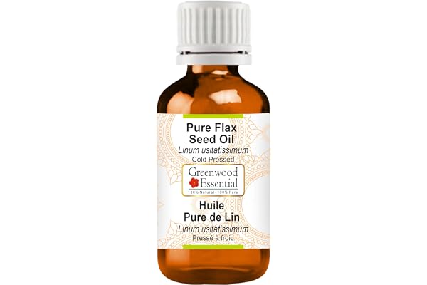Greenwood Essential Flax Seed Oil (Linum usitatissimum) Cold Pressed 50ml (1.69 oz)