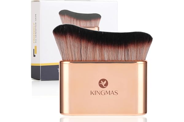KINGMAS Self Tanner Brush, Body Makeup Brush, Soft Vegan Tanning Brush | for Foundation, Bronzer, Self Tan Back Applicator Bo