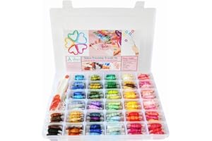Athena's Elements Friendship Bracelet String Kit - 276pcs Embroidery Floss and Accessories - Labeled with Thread Numbers for Cross Stitch Supplies