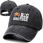 Big Brother Sister Funny Retro Washed Cotton Baseball Cap, Adjustable Lightweight and Breathable Unisex Outdoor Excavator Shark Hats, Birthday Gifts for Boys & Girls Son Grandsons Friend Bestie