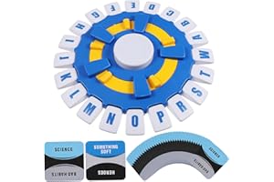 QUMIIRITY Fast Paced Letter Game Turntable for Family Night Portable Vocabulary Board for All Ages Multiplayer